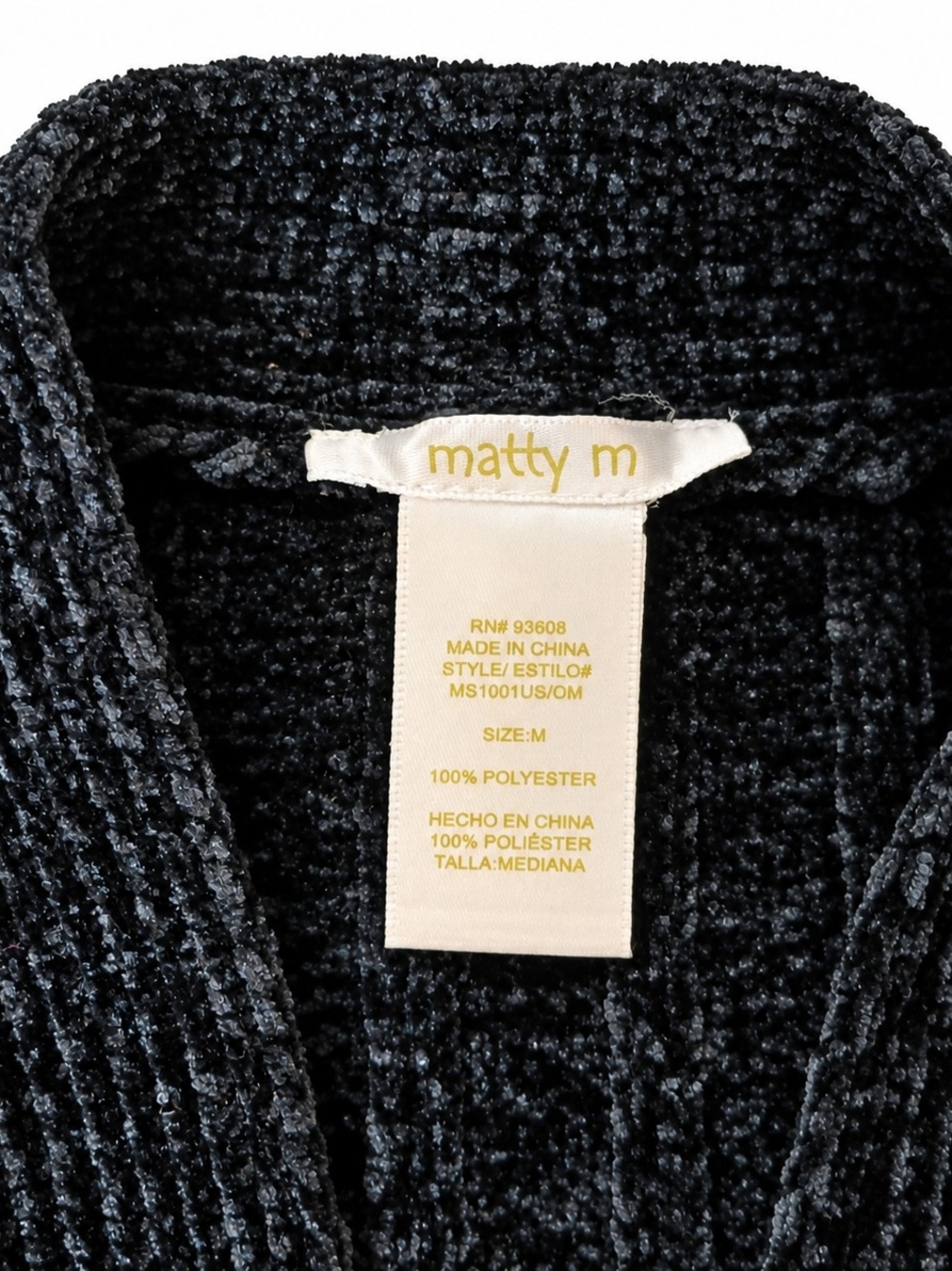 Matty M Ribbed Open Plush Robe Cardigan - Women's Size, Medium. - Picture 5 of 8